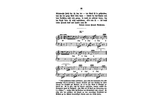 partitura Four Elise de Beethoven