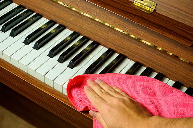 limpar as teclas de um piano