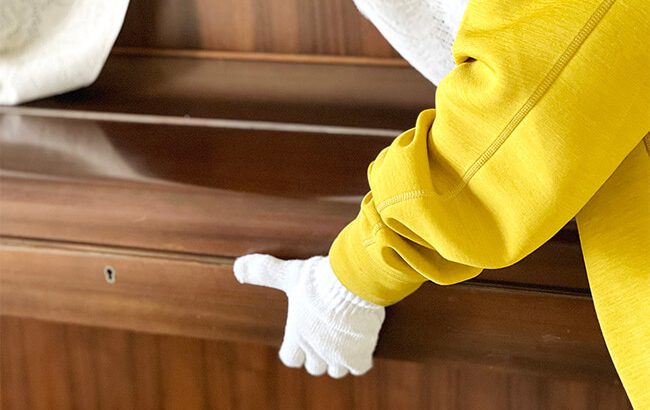 Profissional fazendo descupinização de piano